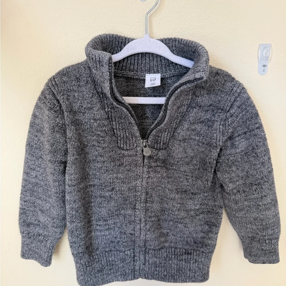 Gap Half Zip Knit Sweater Heather Gray Toddler Boy Size 2T